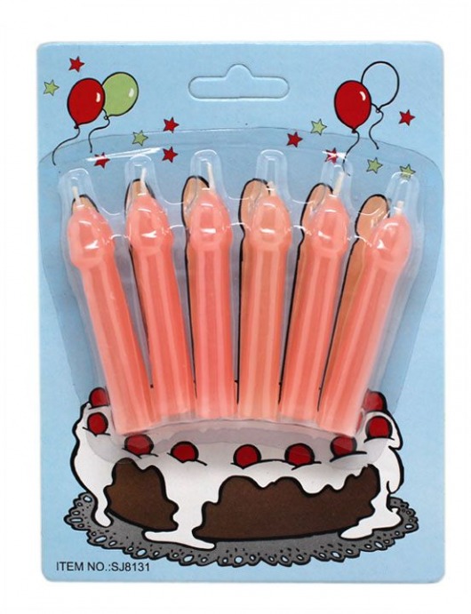Набор из 6 свечек в форме пениса - Play Star - купить с доставкой в Тюмени