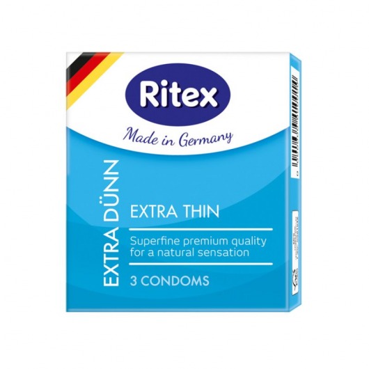 Ультратонкие презервативы RITEX EXTRA DUNN - 3 шт. - RITEX - купить с доставкой в Тюмени