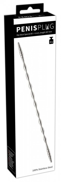 Серебристый уретральный плаг Dip Stick Special - 26,7 см. - Orion - купить с доставкой в Тюмени