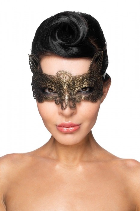 Золотистая карнавальная маска  Альтарф - Джага-Джага купить с доставкой