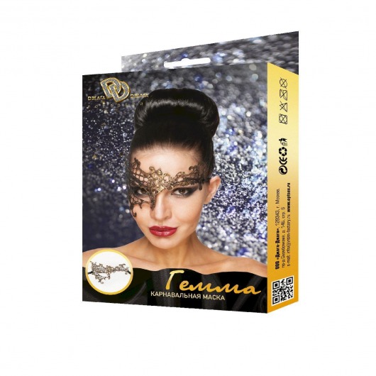 Золотистая карнавальная маска  Гемма - Джага-Джага купить с доставкой