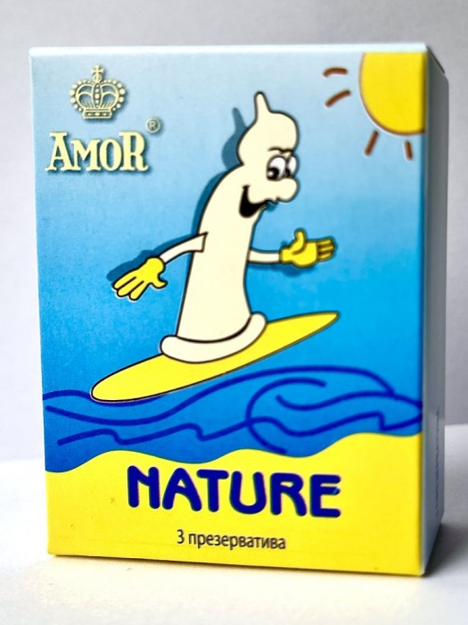 Классические презервативы AMOR Nature  Яркая линия  - 3 шт. - AMOR - купить с доставкой в Тюмени