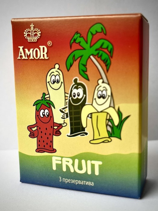 Ароматизированные презервативы AMOR Fruit  Яркая линия  - 3 шт. - AMOR - купить с доставкой в Тюмени