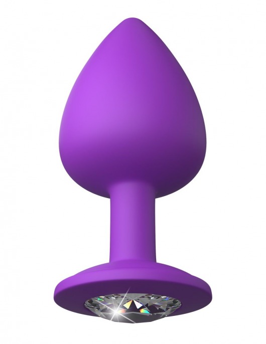 Фиолетовая анальная пробка со стразом Her Little Gem Large Plug - 9,5 см. - Pipedream - купить с доставкой в Тюмени