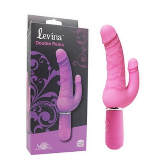 Розовый вибратор Levina Double Penis - 21,5 см. - Howells