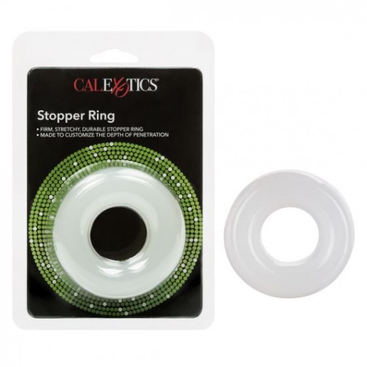 Прозрачное гладкое эрекционное кольцо Stopper Ring - California Exotic Novelties - в Тюмени купить с доставкой