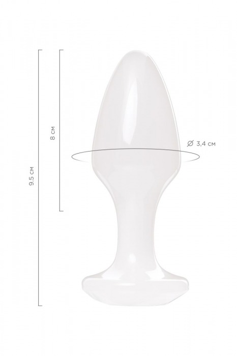 Белая акриловая анальная втулка - 9,5 см. - Toyfa Basic