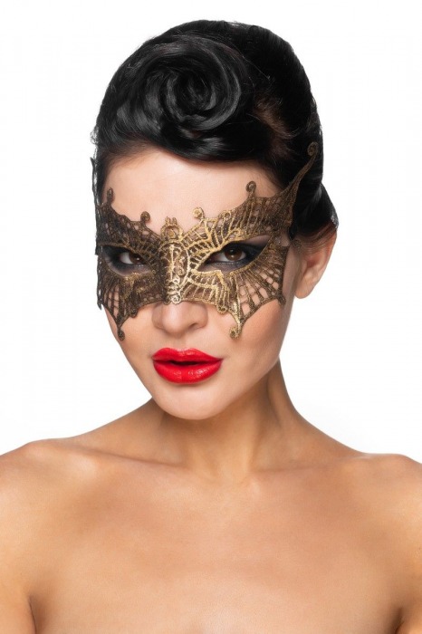 Золотистая карнавальная маска  Алькор - Джага-Джага - купить с доставкой в Тюмени