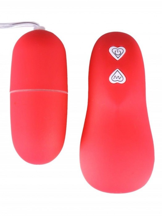 Красное гладкое виброяйцо с дистанционным управлением - Джага-Джага