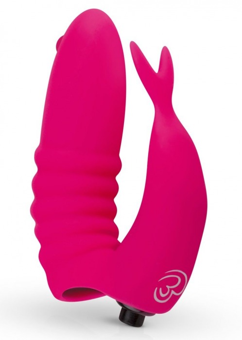 Ярко-розовая вибронасадка на палец Finger Vibrator - Easy toys