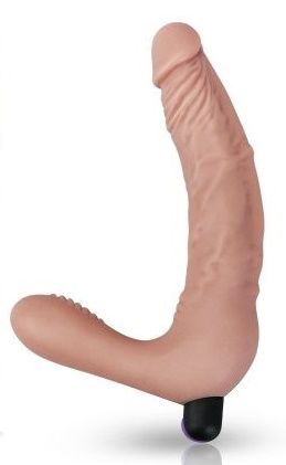 Телесный безремневой вибрострапон Rechargeable IJOY Real Strapless Strap on - 21 см. - Lovetoy - купить с доставкой в Тюмени