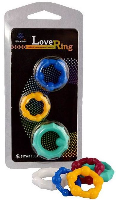 Набор из 3 цветных эрекционных колец Love Ring - Sitabella - в Тюмени купить с доставкой