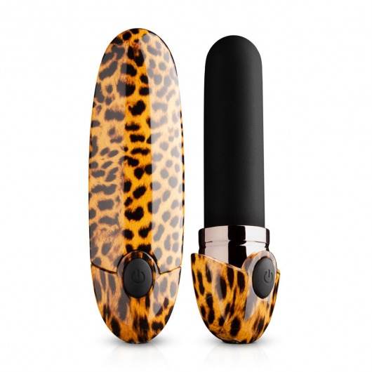 Леопардовый вибромассажер-помада Asha Lipstick Vibrator - 10 см. - EDC