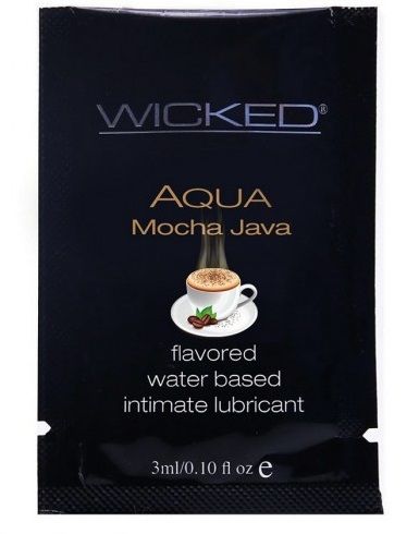 Лубрикант со вкусом кофе мокко WICKED AQUA Mocha Java - 3 мл. - Wicked - купить с доставкой в Тюмени