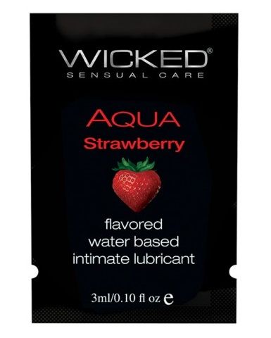 Лубрикант с ароматом клубники WICKED AQUA Strawberry - 3 мл. - Wicked - купить с доставкой в Тюмени