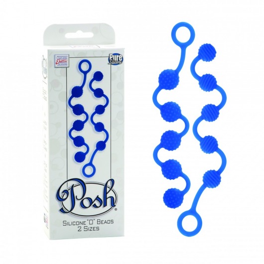 Набор голубых анальных цепочек Posh Silicone O Beads - California Exotic Novelties
