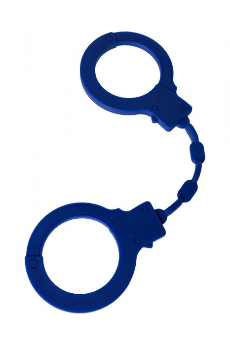 Синие силиконовые наручники  Штучки-дрючки - Штучки-дрючки - купить с доставкой в Тюмени