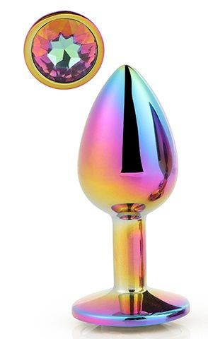 Голографическая анальная втулка с радужным кристаллом - 7,1 см. - Dream Toys - купить с доставкой в Тюмени