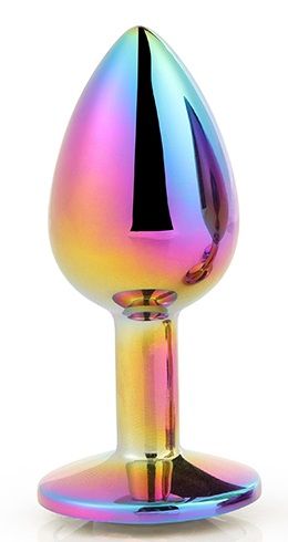 Голографическая анальная втулка с радужным кристаллом - 7,1 см. - Dream Toys - купить с доставкой в Тюмени