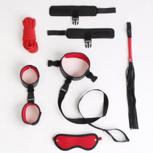 Черно-красный эротический набор из 7 предметов - Сима-Ленд - купить с доставкой в Тюмени