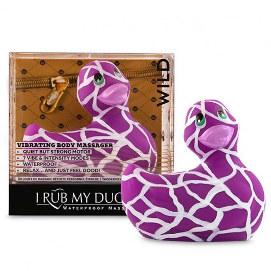 Филетово-белый вибратор-уточка I Rub My Duckie 2.0 Wild - Big Teaze Toys - купить с доставкой в Тюмени