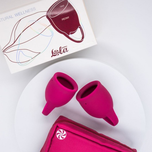 Набор из 2 малиновых менструальных чаш Peony - Lola Games - купить с доставкой в Тюмени