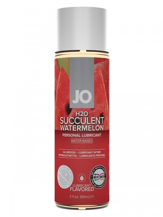 Лубрикант на водной основе с ароматом арбуза JO Flavored Watermelon - 60 мл. - System JO - купить с доставкой в Тюмени