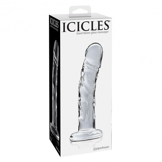 Прозрачный стеклянный фаллоимитатор Icicles №62 - 16,5 см. - Pipedream