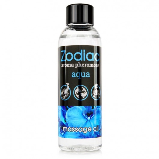 Массажное масло с феромонами ZODIAC Aqua - 75 мл. - Биоритм - купить с доставкой в Тюмени