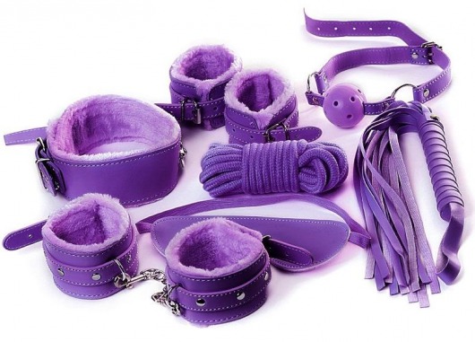 Фиолетовый набор БДСМ «Накажи меня нежно» с карточками - Штучки-дрючки - купить с доставкой в Тюмени