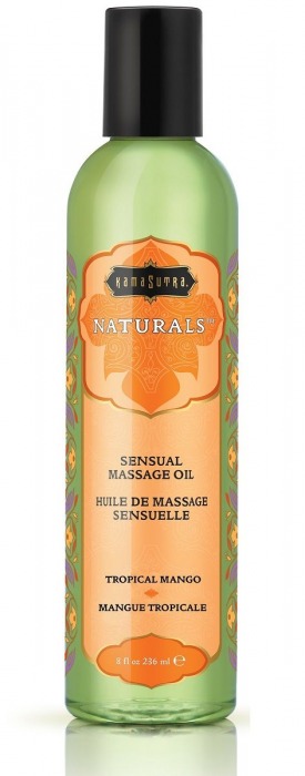 Массажное масло Naturals Tropical Mango с ароматом манго - 236 мл. - Kama Sutra - купить с доставкой в Тюмени