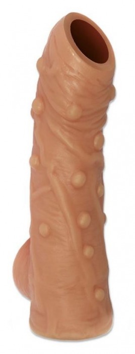 Телесная насадка с пупырышками и открытой головкой Nude Sleeve M - 12 см. - KOKOS - в Тюмени купить с доставкой