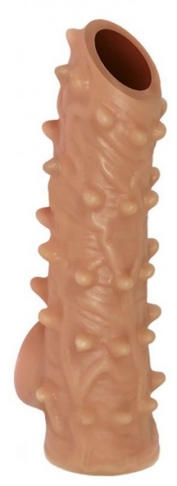 Телесная насадка с шипами и открытой головкой Nude Sleeve M - 12 см. - KOKOS - в Тюмени купить с доставкой
