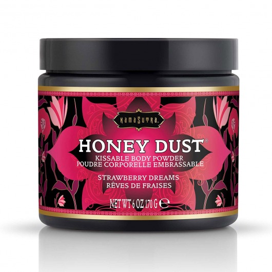 Пудра для тела Honey Dust Body Powder с ароматом клубники - 170 гр. - Kama Sutra - купить с доставкой в Тюмени