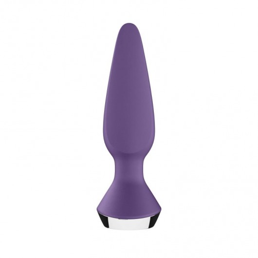 Фиолетовая анальная пробка с вибрацией Satisfyer Plug-ilicious 1 - 13,5 см. - Satisfyer