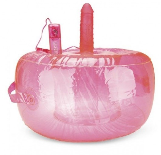 Розовая надувная подушка для секса в вибратором - Lux Fetish - купить с доставкой в Тюмени