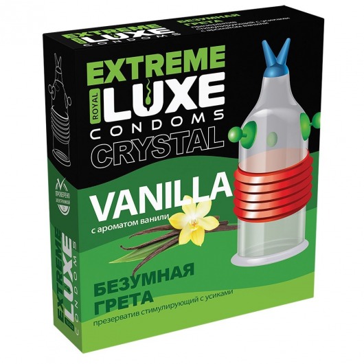 Стимулирующий презерватив  Безумная Грета  с ароматом ванили - 1 шт. - Luxe - купить с доставкой в Тюмени