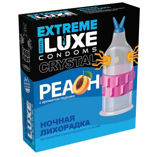 Стимулирующий презерватив  Ночная лихорадка  с ароматом персика - 1 шт. - Luxe - купить с доставкой в Тюмени