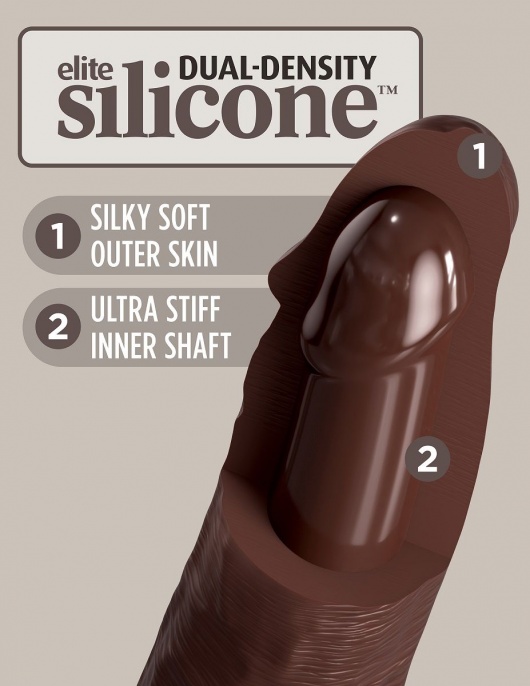 Коричневый фаллоимитатор 7  Silicone Dual Density Cock - 21 см. - Pipedream