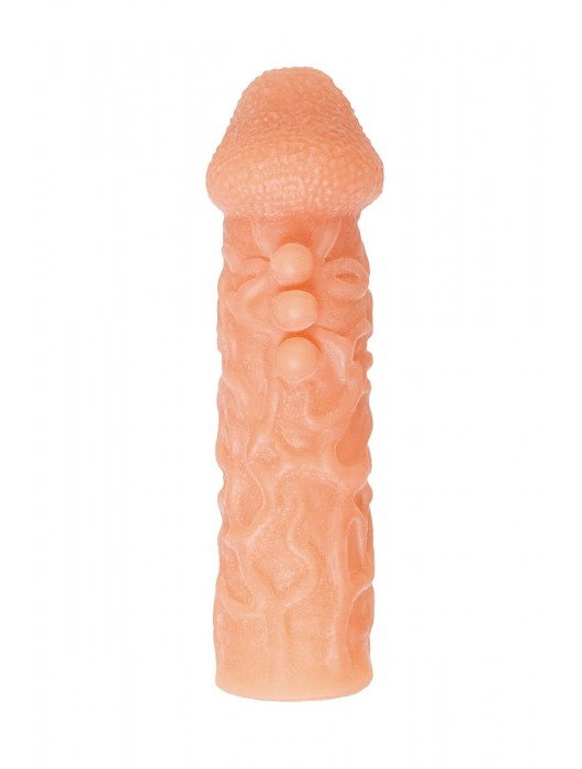 Телесная закрытая насадка с шершавой головкой Cock Sleeve Size S - 13,8 см. - KOKOS - в Тюмени купить с доставкой