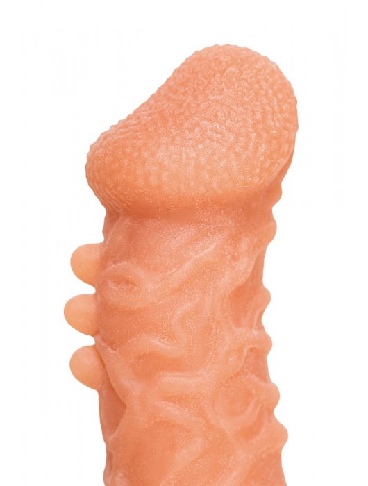 Телесная закрытая насадка с шершавой головкой Cock Sleeve Size S - 13,8 см. - KOKOS - в Тюмени купить с доставкой