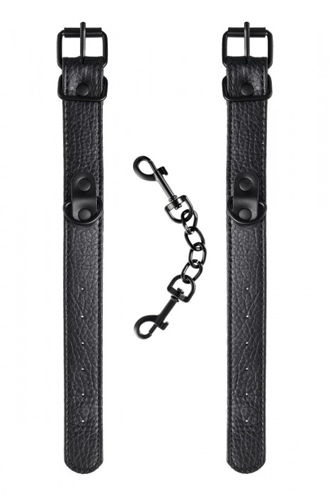 Узкие черные наручники на сцепке - ToyFa - купить с доставкой в Тюмени