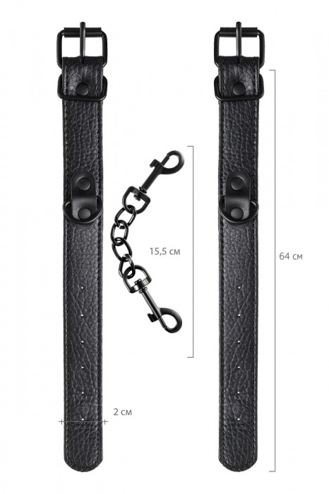 Узкие черные наручники на сцепке - ToyFa - купить с доставкой в Тюмени