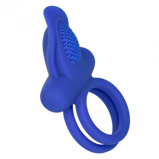 Синее перезаряжаемое эрекционное кольцо Silicone Rechargeable Dual Pleaser Enhancer - California Exotic Novelties - в Тюмени купить с доставкой