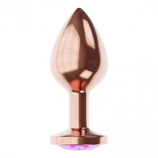 Пробка цвета розового золота с фиолетовым кристаллом Diamond Amethyst Shine S - 7,2 см. - Lola Games - купить с доставкой в Тюмени