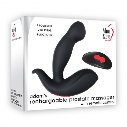 Черный вибростимулятор простаты Adam s Rechargeable - 11,7 см. - Adam & Eve - в Тюмени купить с доставкой