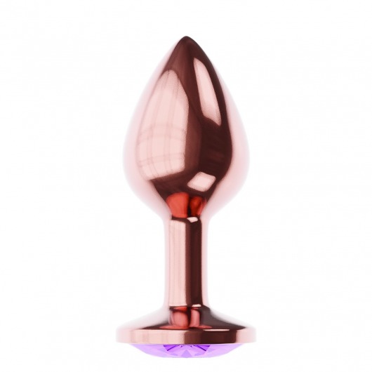 Пробка цвета розового золота с фиолетовым кристаллом Diamond Amethyst Shine L - 8,3 см. - Lola Games - купить с доставкой в Тюмени