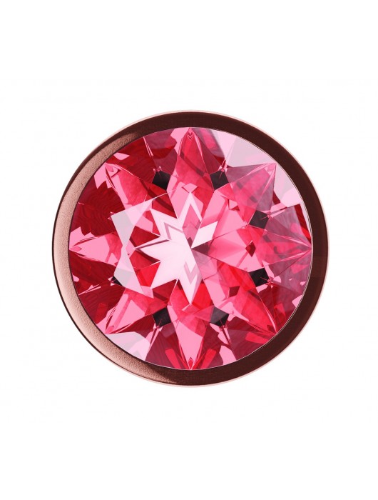 Пробка цвета розового золота с малиновым кристаллом Diamond Ruby Shine L - 8,3 см. - Lola Games - купить с доставкой в Тюмени