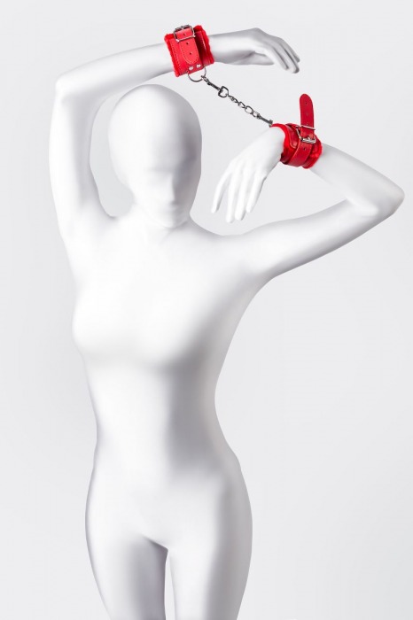 Красные наручники Anonymo из искусственной кожи - ToyFa - купить с доставкой в Тюмени