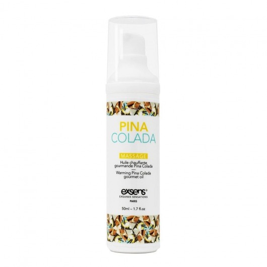 Разогревающее массажное масло с ароматом пина колада Gourmet Pina Colada - 50 мл. - Exsens - купить с доставкой в Тюмени
